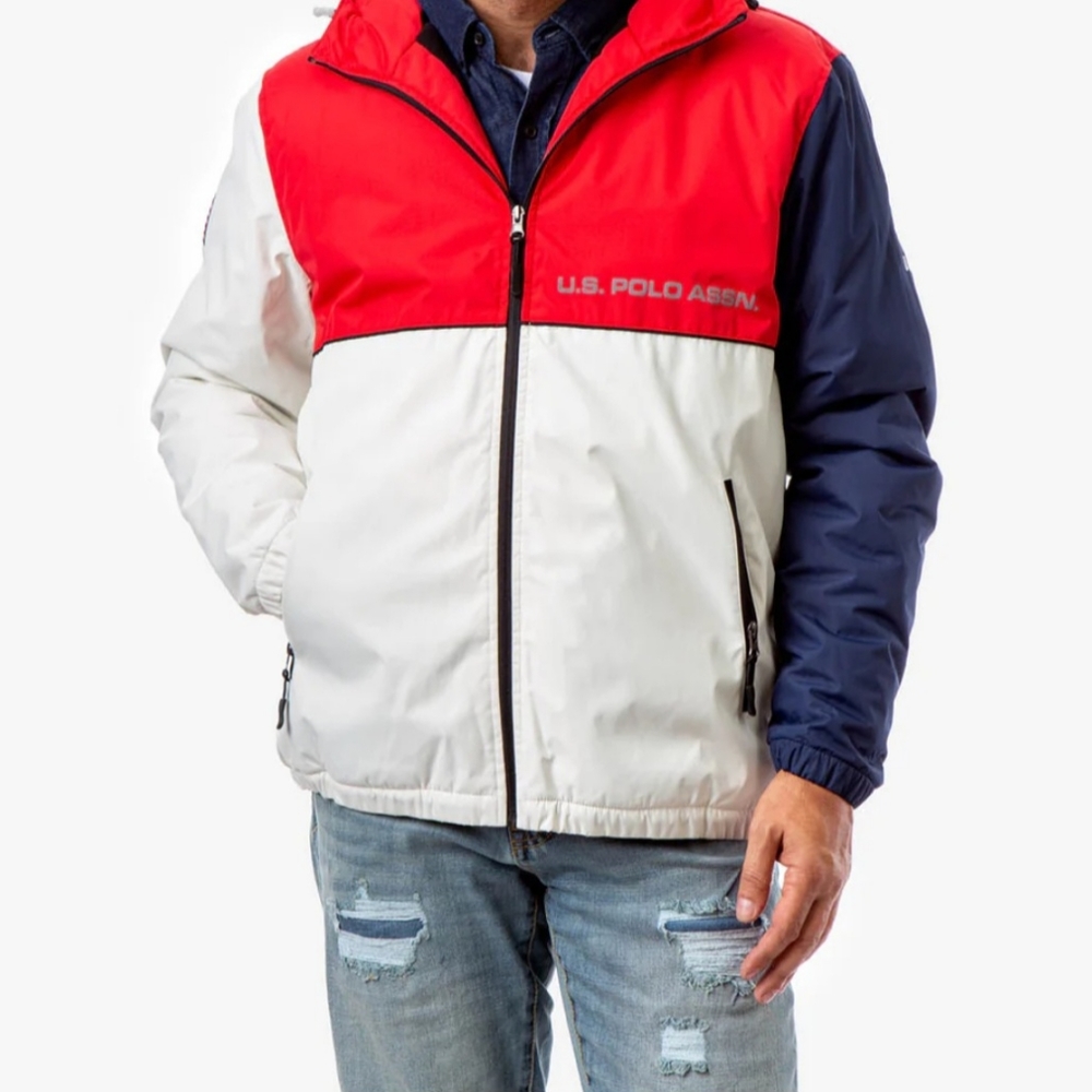 Polo Colorblock Americana Windbreaker jacket. Mens. XL.